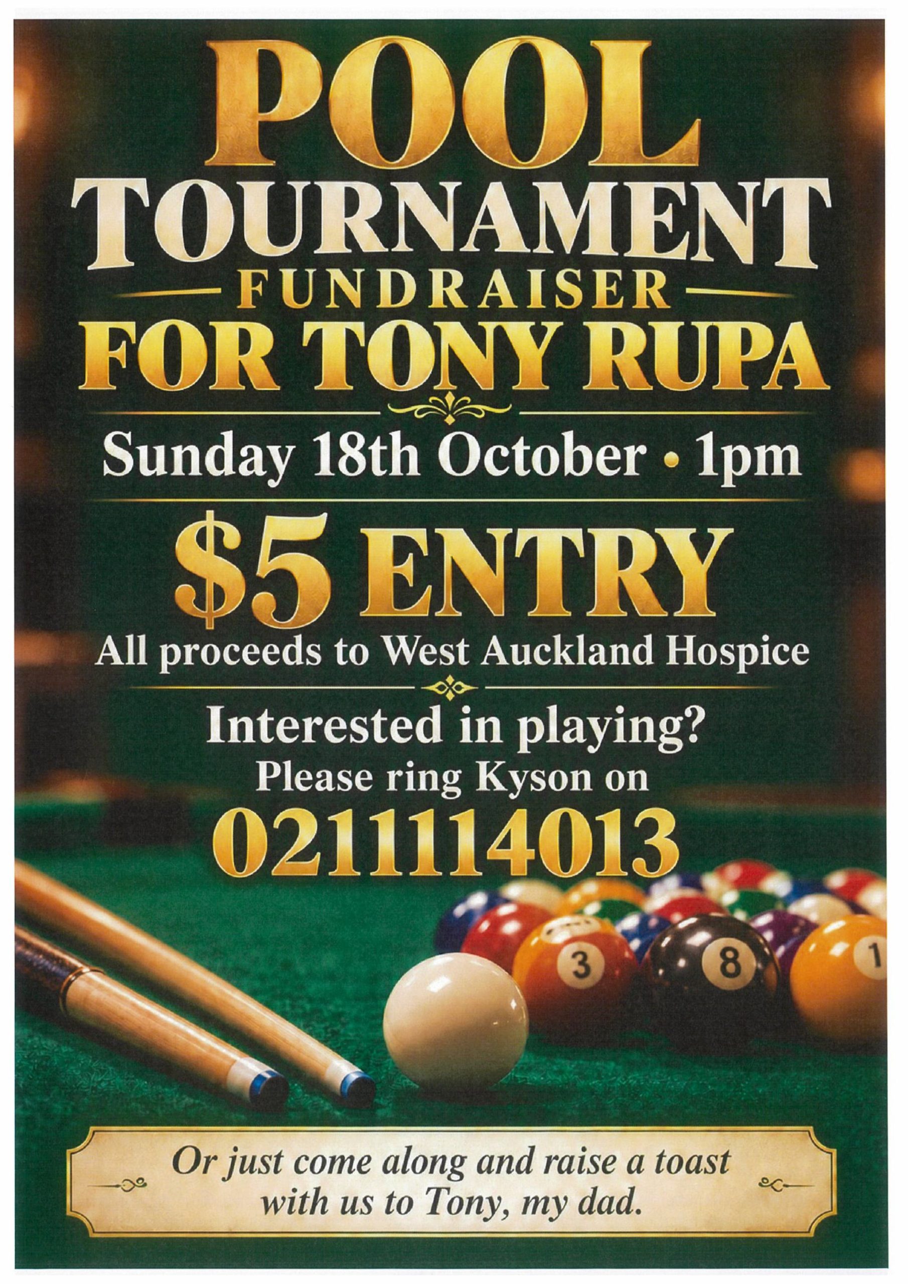 Pool Tournament October 2026